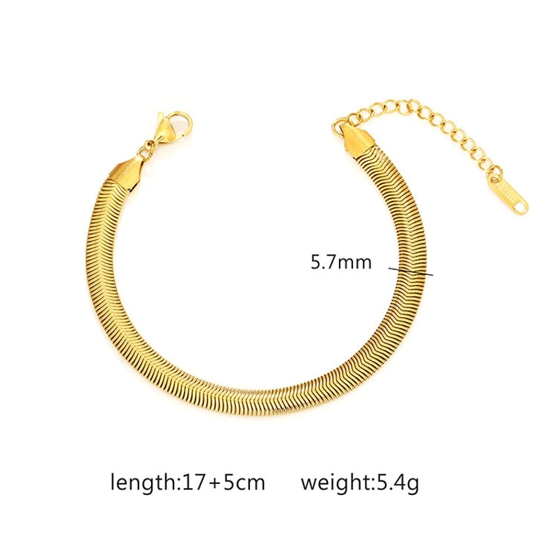 Basic Minimalist Geometric 304 Stainless Steel Bracelets In Bulk