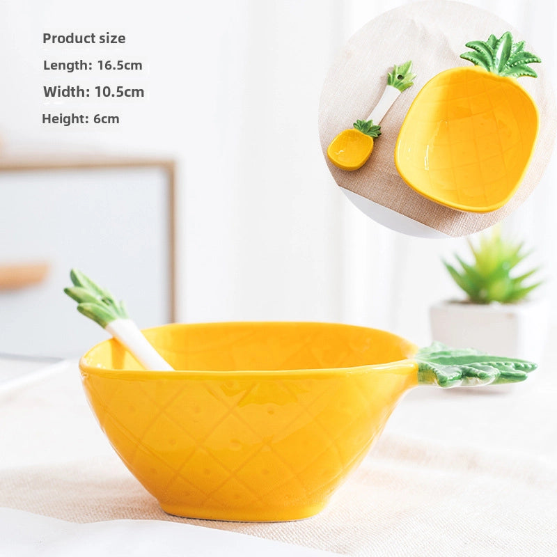 Creative Ceramic Bowl Fruit Bowl Vegetable Salad Bowl Children's Bowl Student Bowl Dessert Bowl Household Tableware