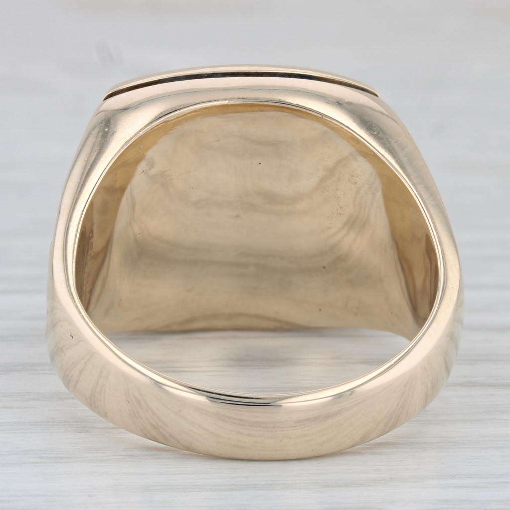 Masonic Signet Ring 10k Yellow Gold Size 16.75 Square Compass Trowel Plumb