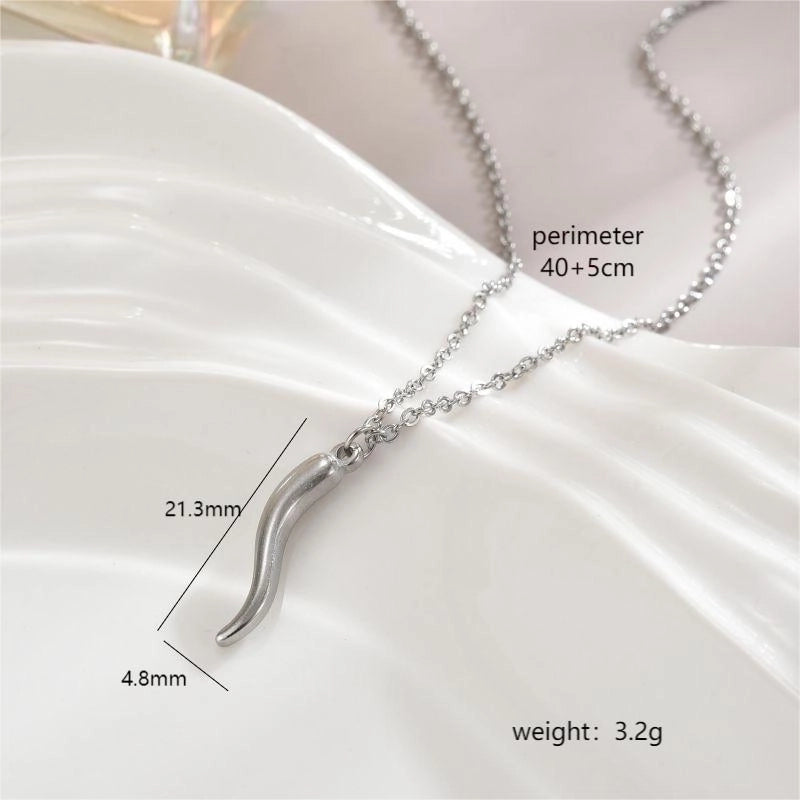 Stainless Steel 18K Gold Plated Minimalist Plating Solid Color Necklace