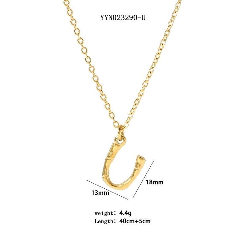 304 Stainless Steel 18K Gold Plated Minimalist Plating Letter Sweater Chain