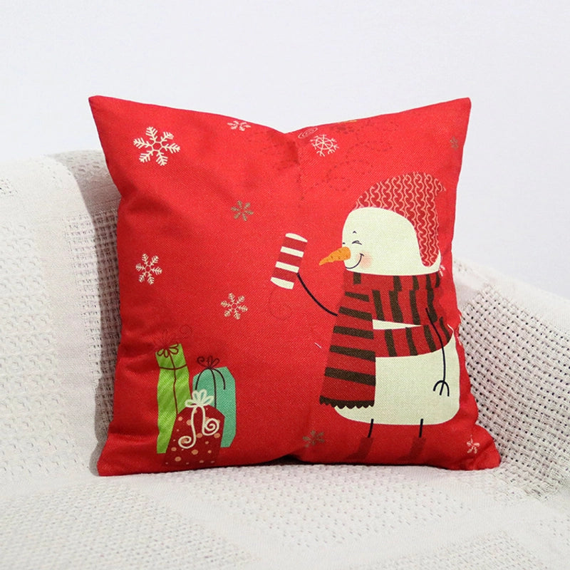 Christmas Fashion Santa Claus Owl Snowman Linen Pillow Case