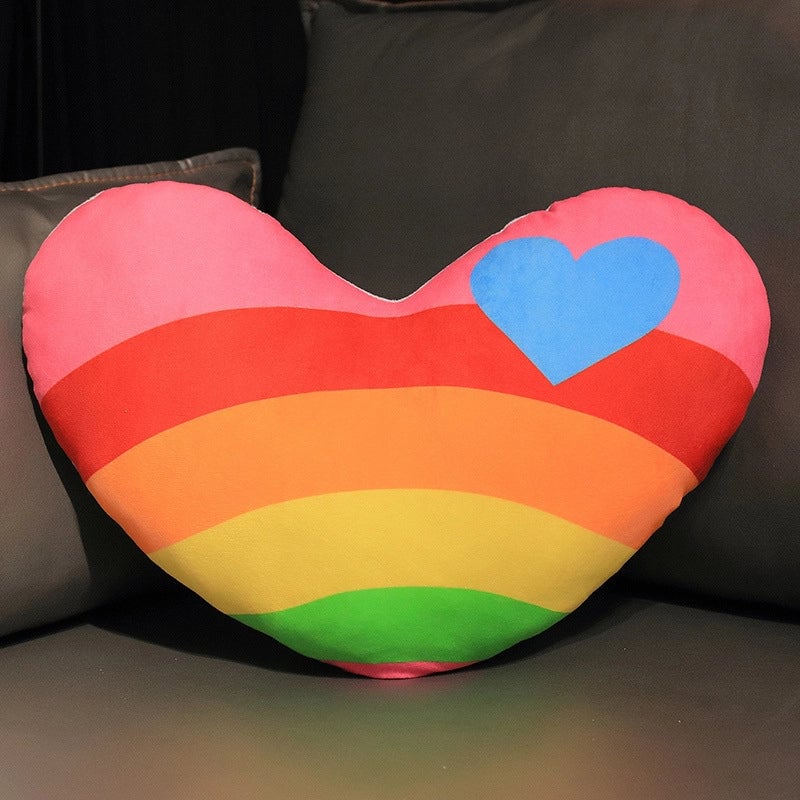 Cute Rainbow Star Heart Shape Plush Throw Pillow Couch & Sofa Decor
