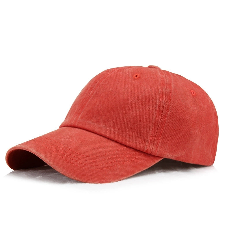 Hat Men's Summer Washed Denim Baseball Cap Old Vintage Solid Color Light Plate Cap Soft Top Curved Eave Sunhat