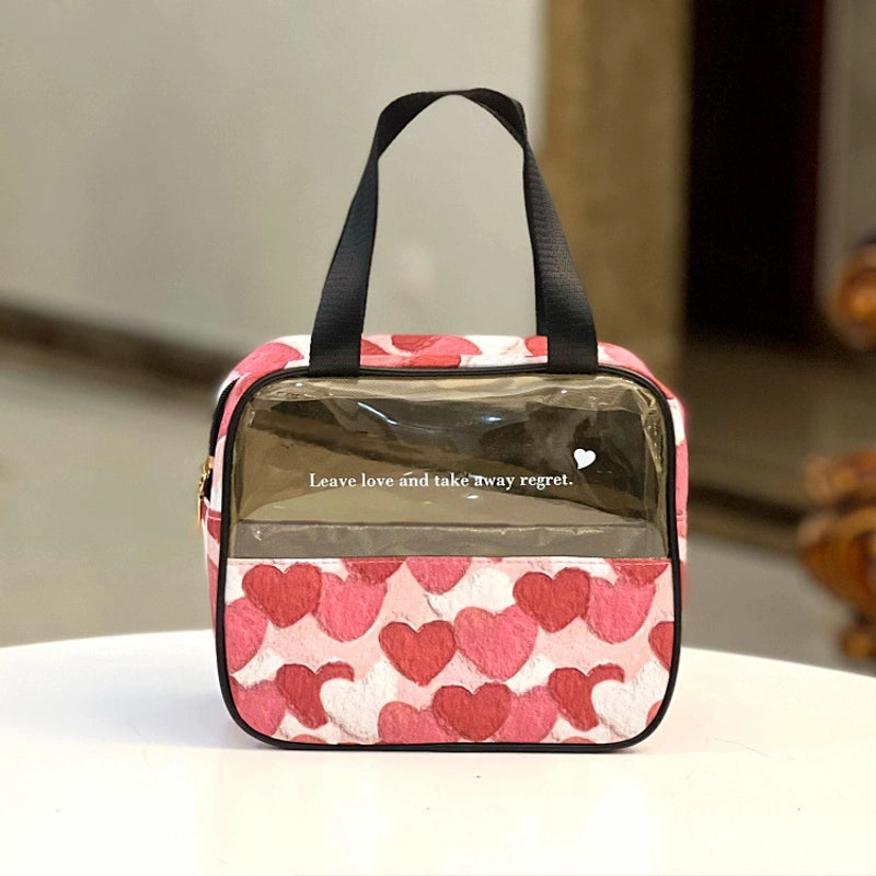 Translucent Portable Waterproof Cosmetic Bag Toiletry Bag Portable Cosmetic Bag Hand Bag For Women