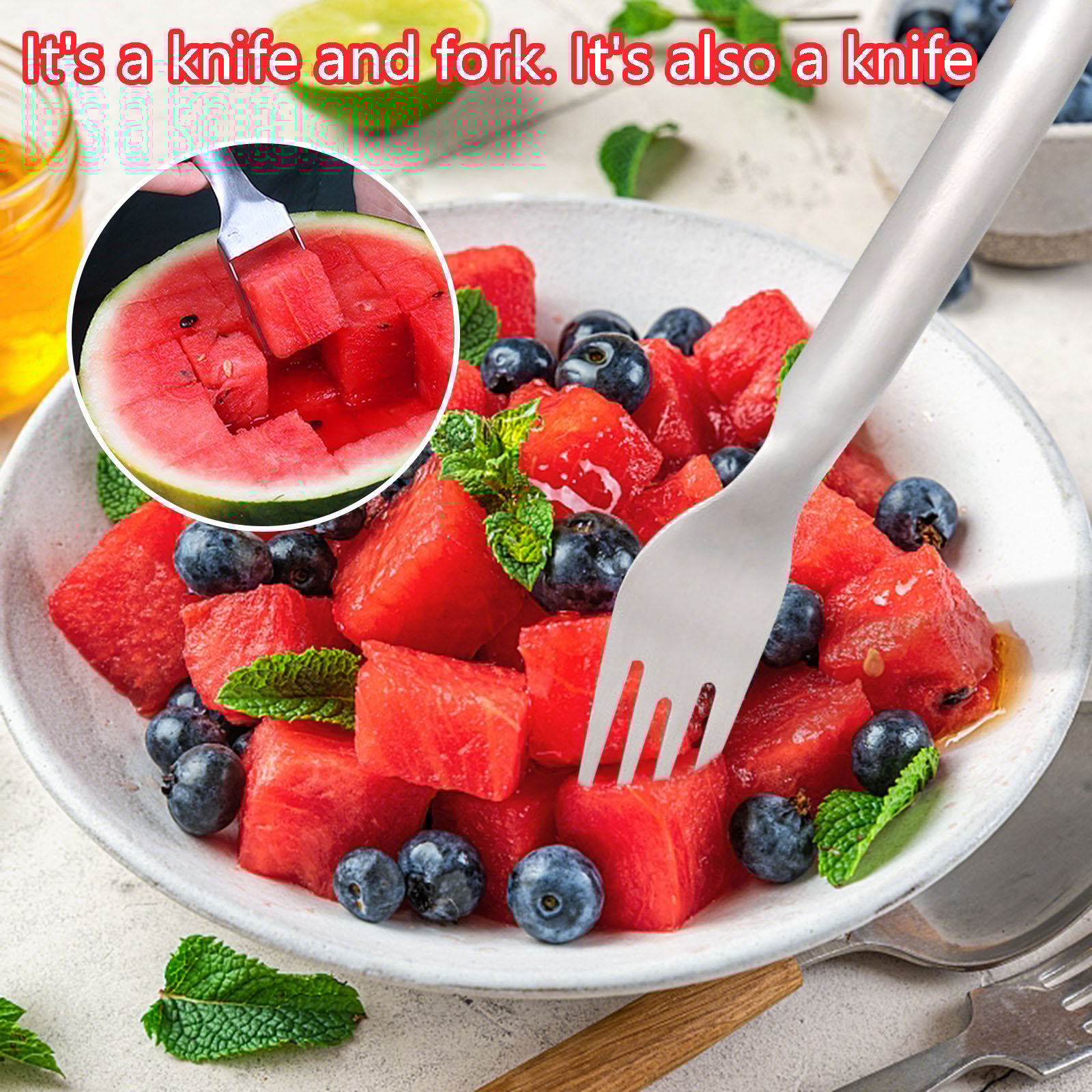 💥Last Day 49% OFF 💕2-in-1 Stainless Steel Fruit Cutter