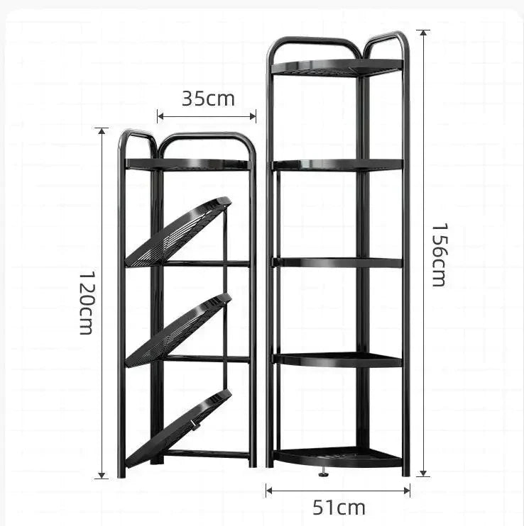 Foldable Corner Shelf With Tripod Base