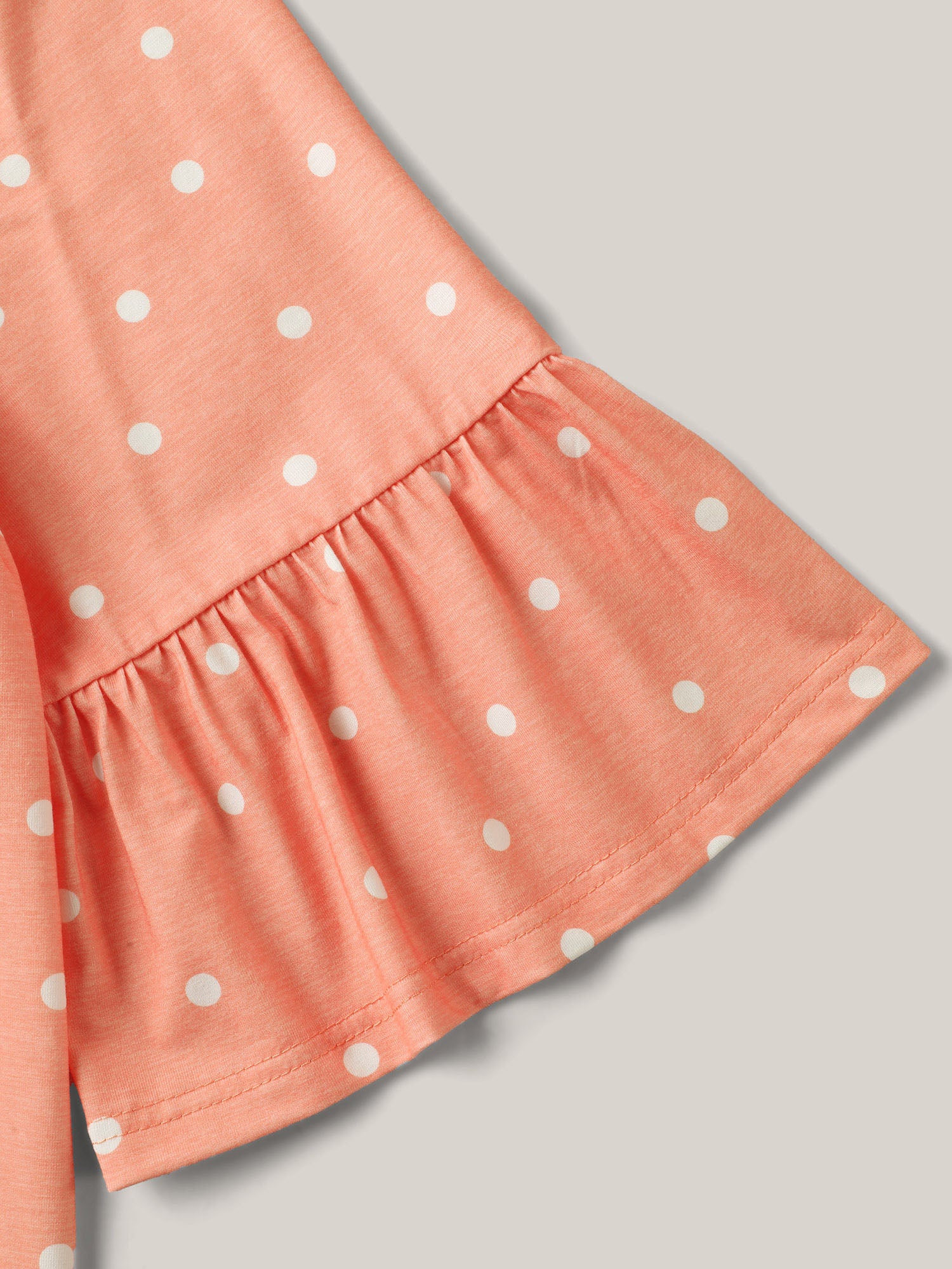 Stretchy Polka Dots Heather Pleated Top