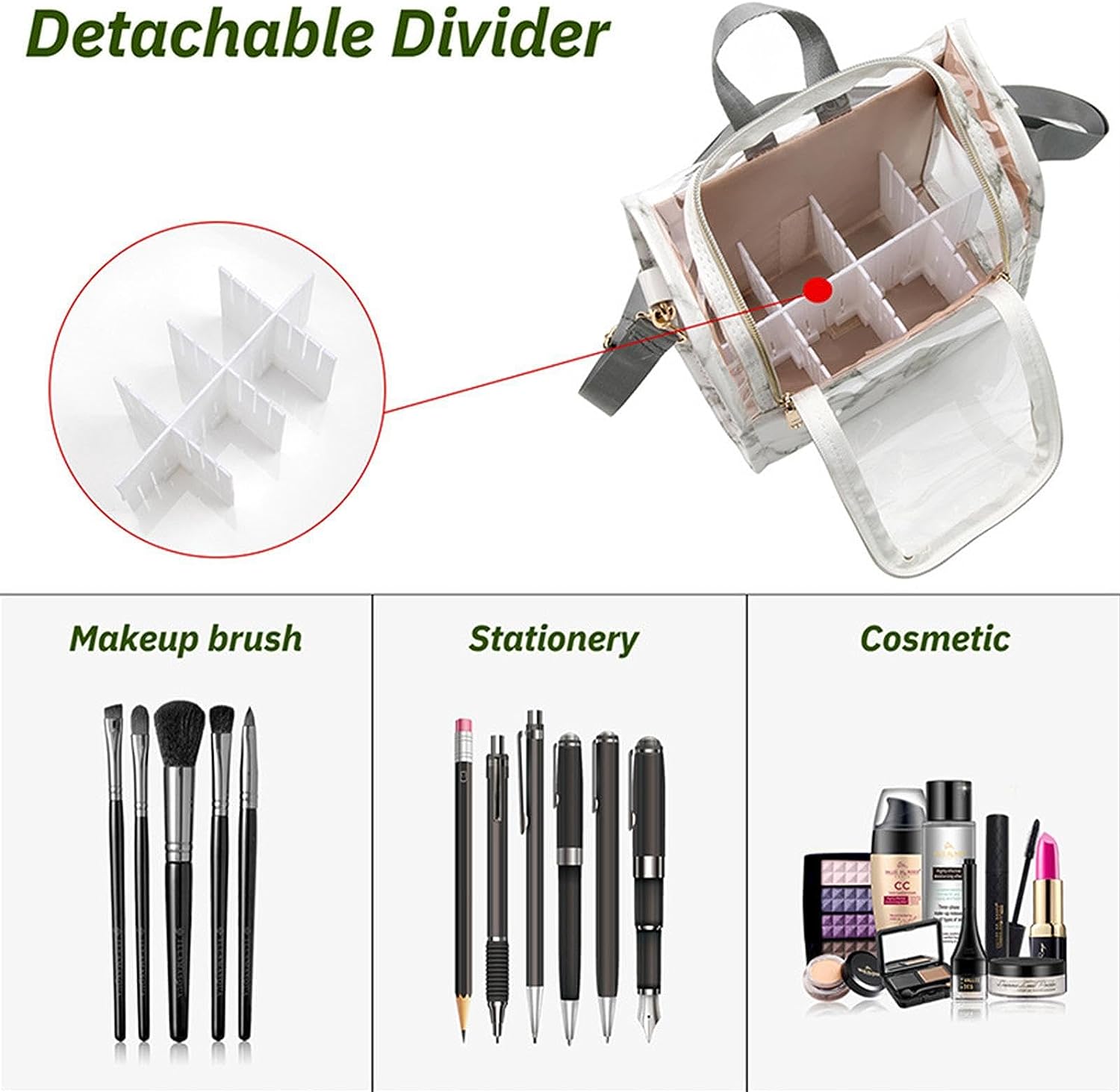 Makeup Organizer Bag With Hanging Hook. Toiletries Organizer With Shoulder Strap