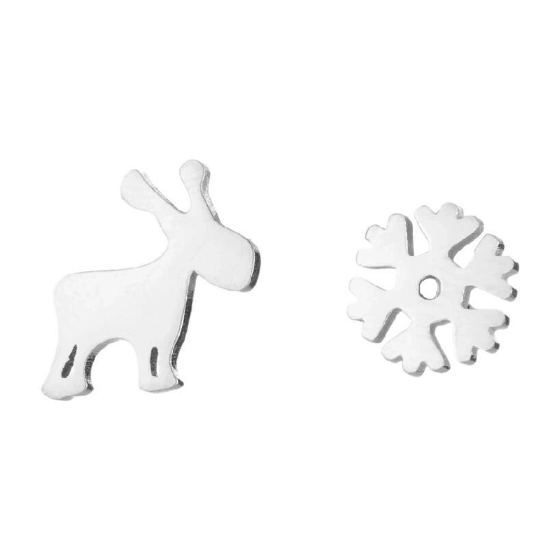 1 Pair Fashion Snowflake Plating 304 Stainless Steel 18K Gold Plated Ear Studs