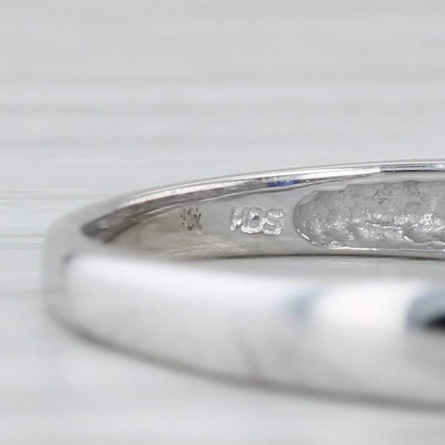 0.41ctw Lab Created Blue Sapphire Diamond Ring 10k White Gold Sz 6.5 Engagement