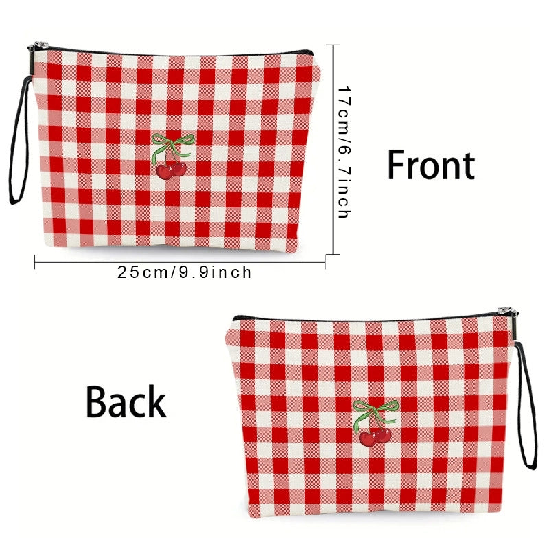 Polyester Lattice Cherry Square Clutches