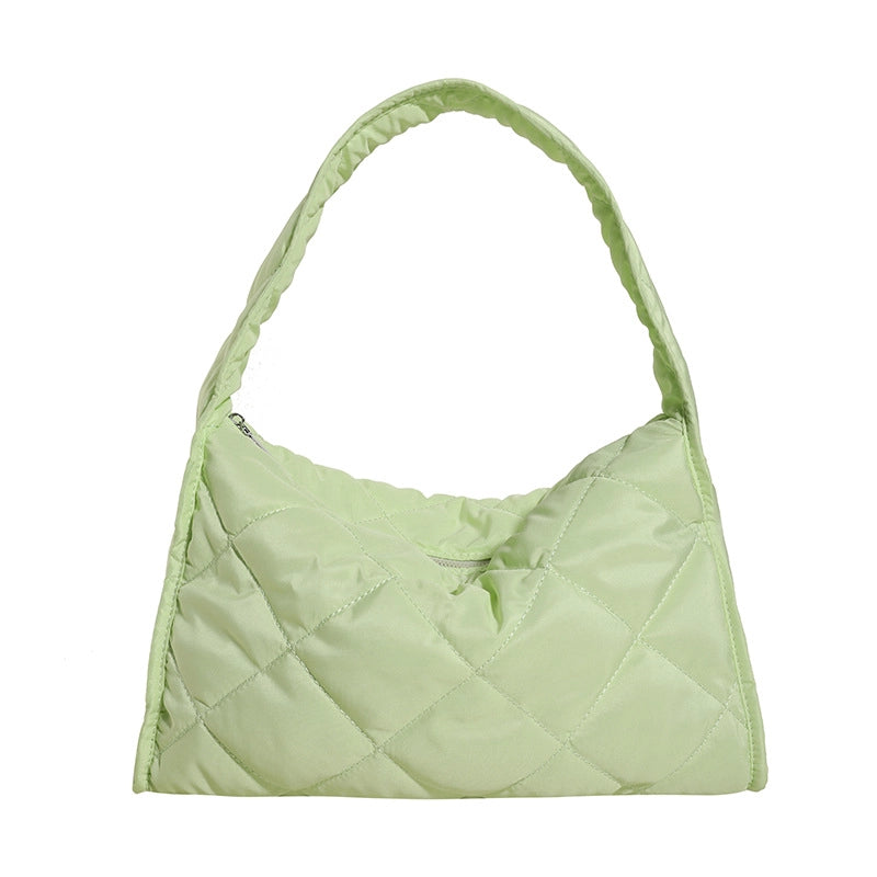 Women's Medium All Seasons Nylon Solid Color Basic Square Zipper Shoulder Bag Underarm Bag