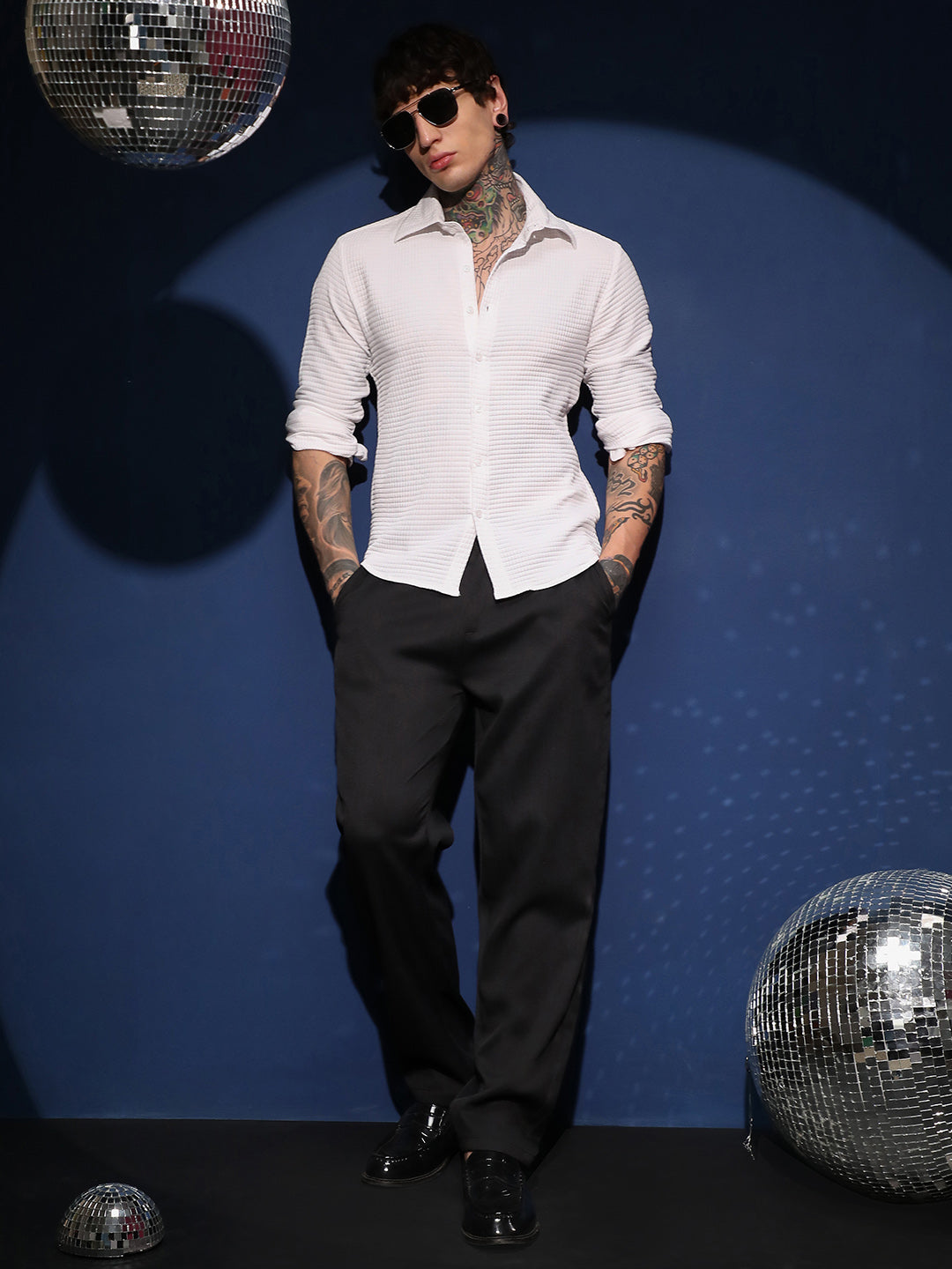 Grid-Textured Shirt