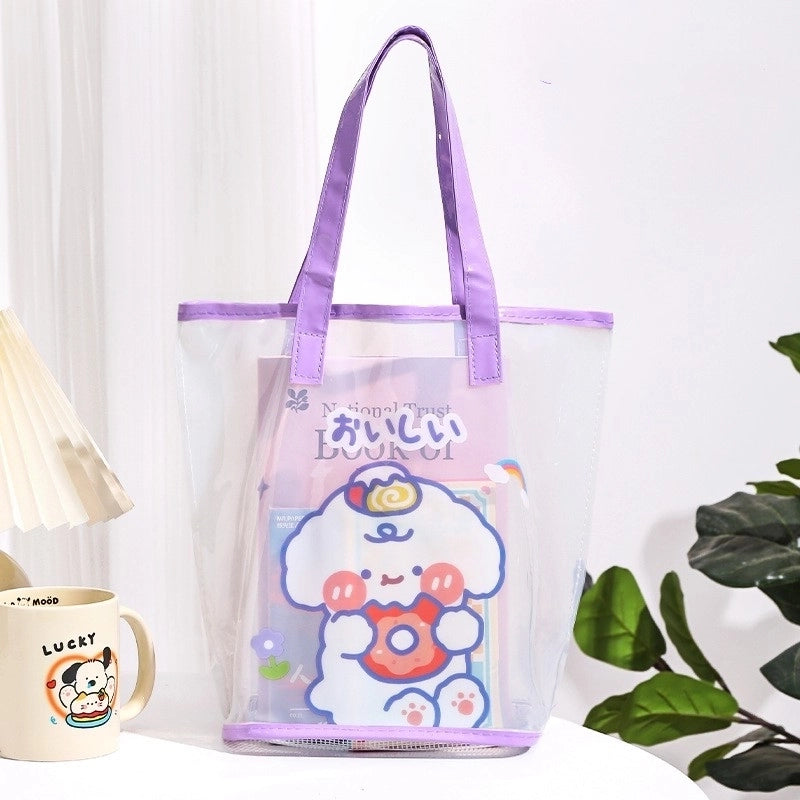 2 Pieces Cute Animal Cartoon Letter Pvc Shopping Bags