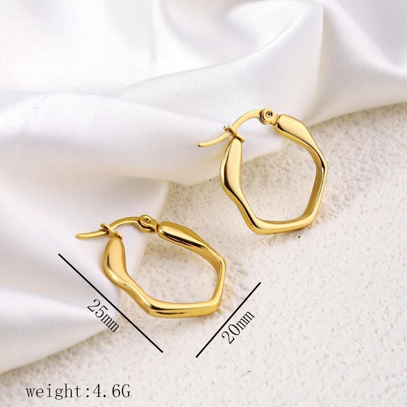 12 Pieces Minimalist Commute Geometric Heart Shape Plating Titanium Steel Drop Earrings Earrings Ear Studs