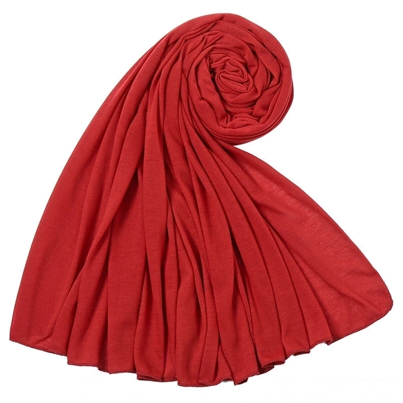 Women's Minimalist Solid Color Mercerized Cotton Winter Scarves