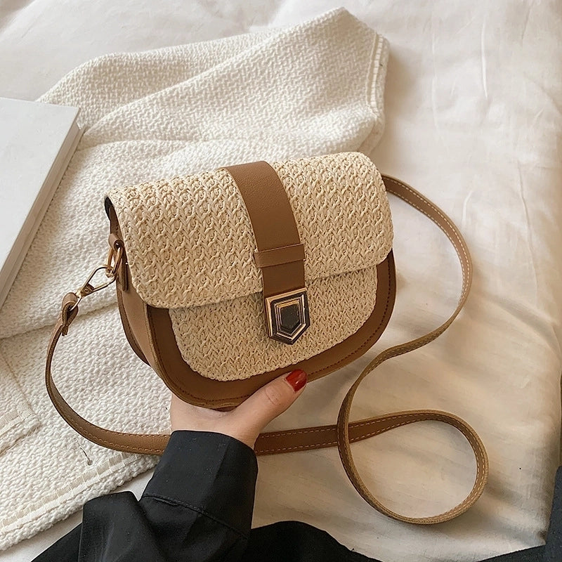 Women's Small All Seasons Straw Streetwear Saddle Bag