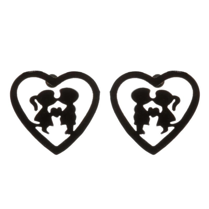 1 Pair Minimalist Heart Shape Plating 304 Stainless Steel 18K Gold Plated Earrings