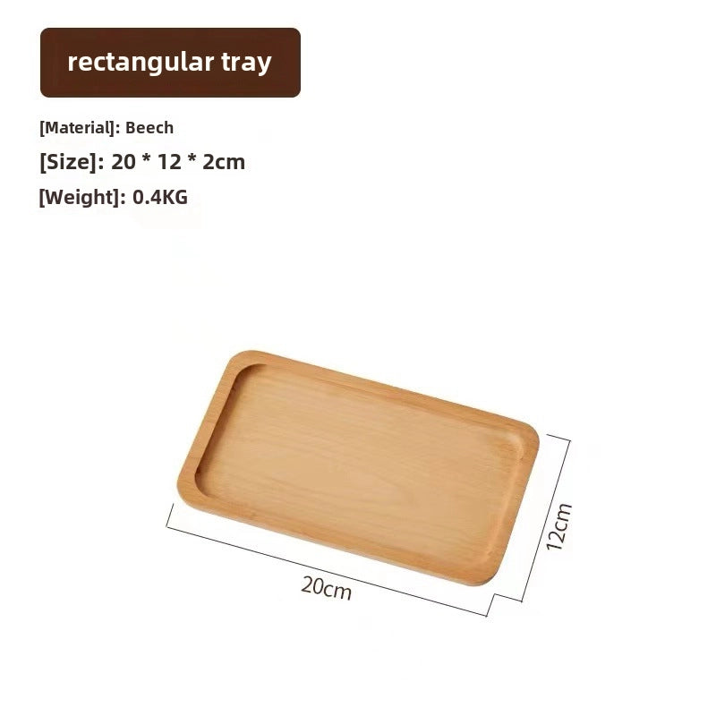 Oval Wooden Tray Solid Wood Rectangular Plate Black Walnut Afternoon Tea Coffee Tray Exquisite Small Tray