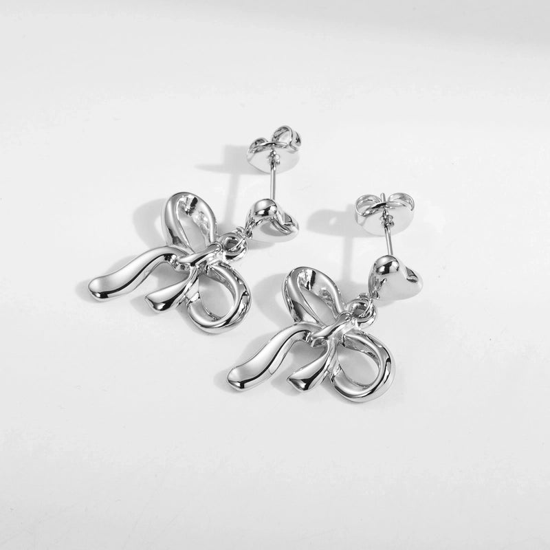 1 Pair Cute Minimalist Classic Style Bow Knot Plating Stainless Steel 18k Gold Plated Ear Studs