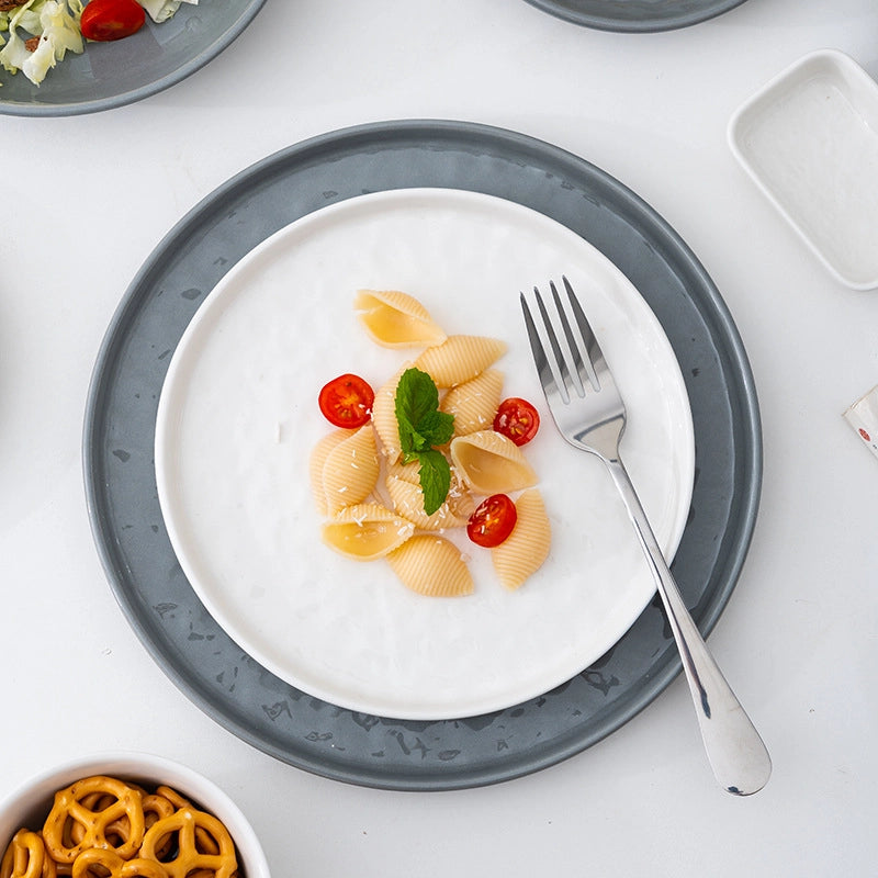 Ceramic Bowl Dish Tableware Household Plate Fish Plate Dish Soup Bowl Rice Bowl Simple Light Luxury Noodle Bowl