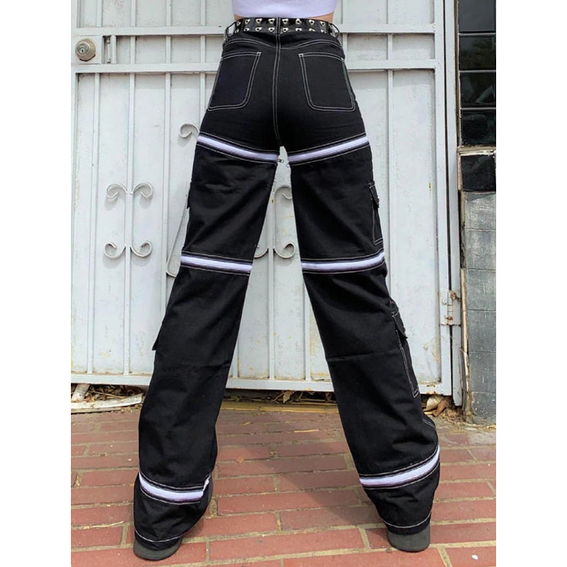 Patchwork Streetwear Baggy Jeans For Women