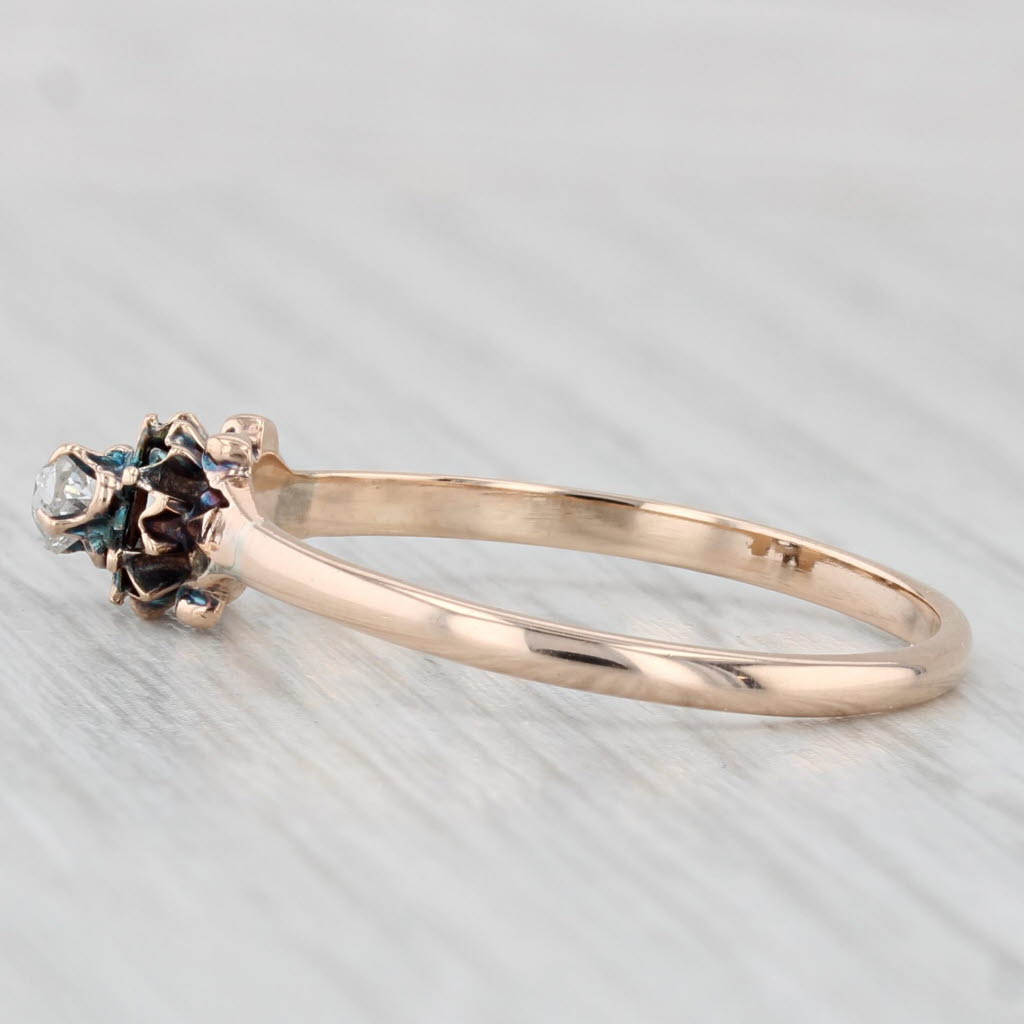Antique Diamond Solitaire Ring 10k Yellow Gold Size 10 Engagement