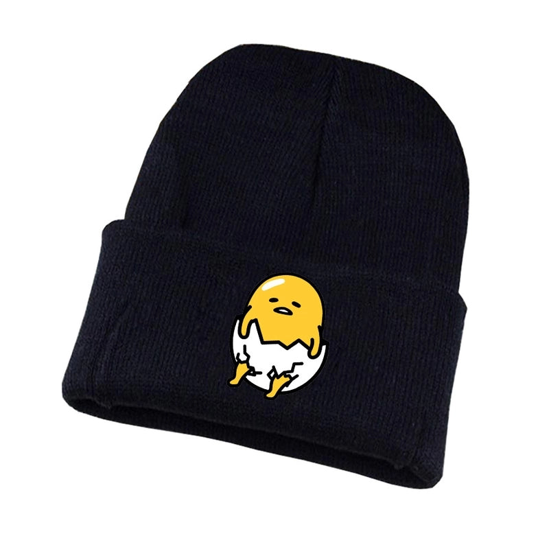Anime Egg Yolk Jun Peripheral Knitted Wool Hat Student Sports Leisure Hat Men's And Women's Winter Warm Plush Hat