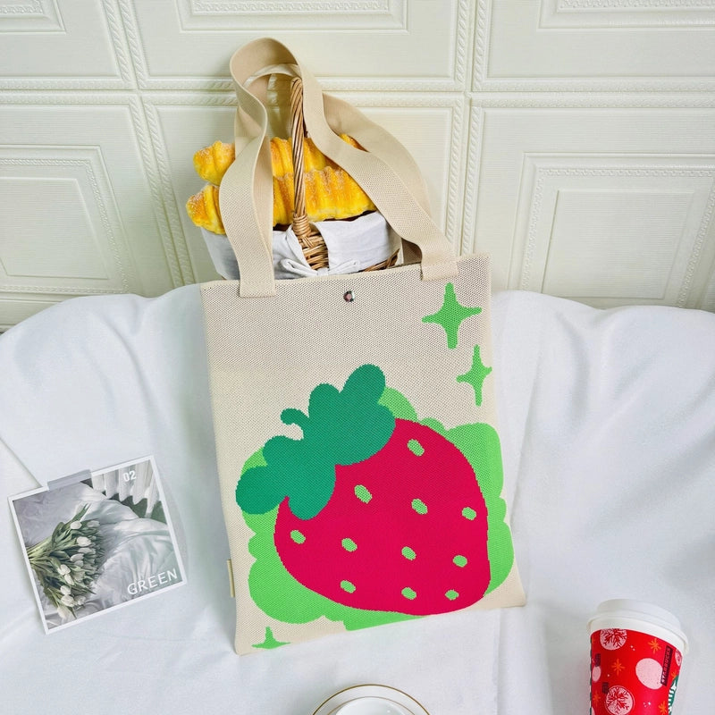 Women's Large Polyester Floral Strawberry Tulip Streetwear Magnetic Buckle