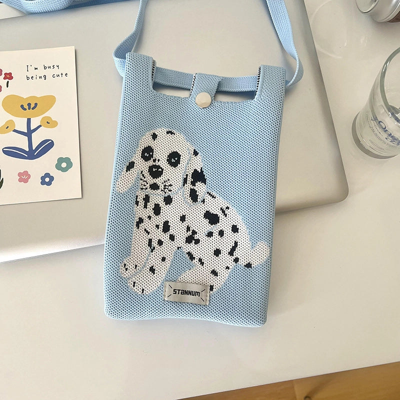 Women's Polyester Printing Animal Color Block Cute Square Buckle Shoulder Bag Phone Wallets