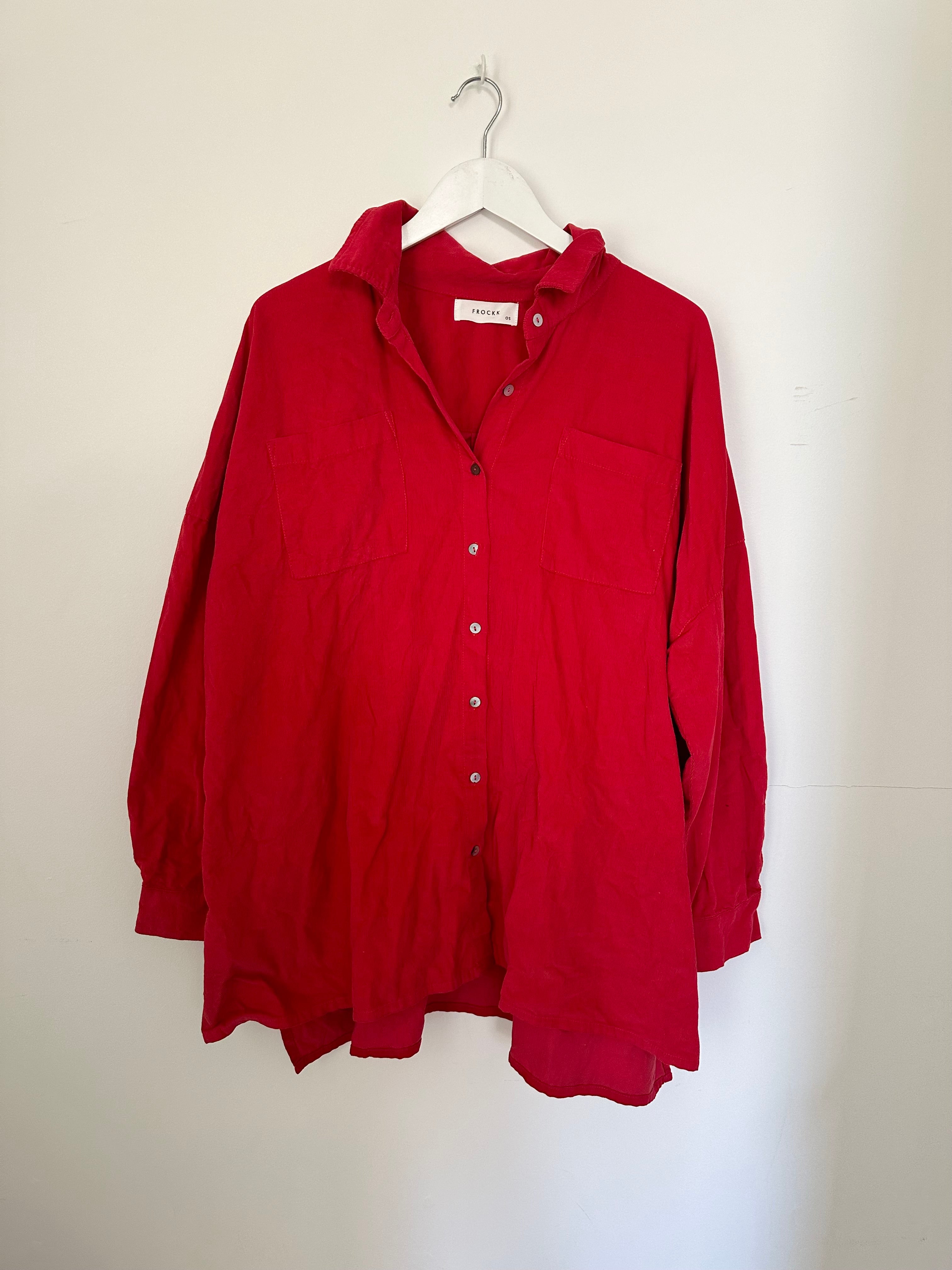 aiden oversized shirt - red cord