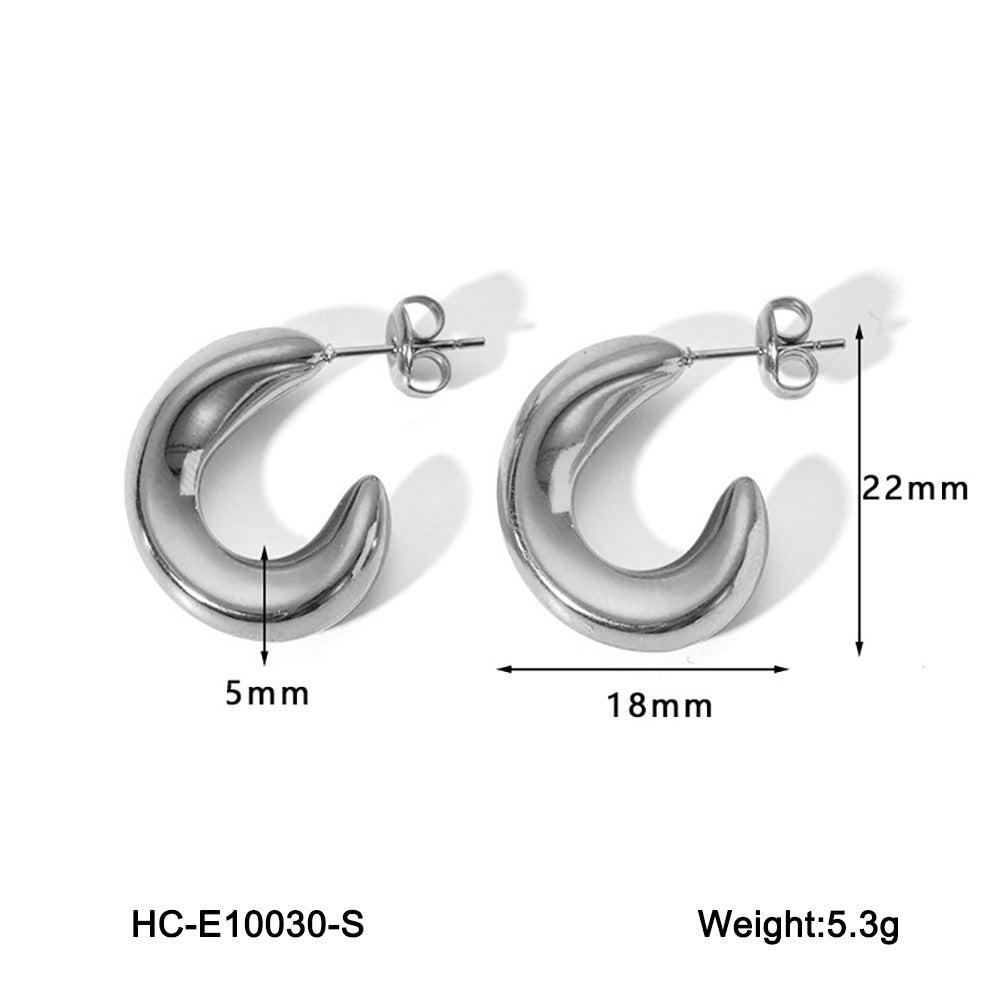 IG Style Geometric Stainless Steel Electroplating Earrings