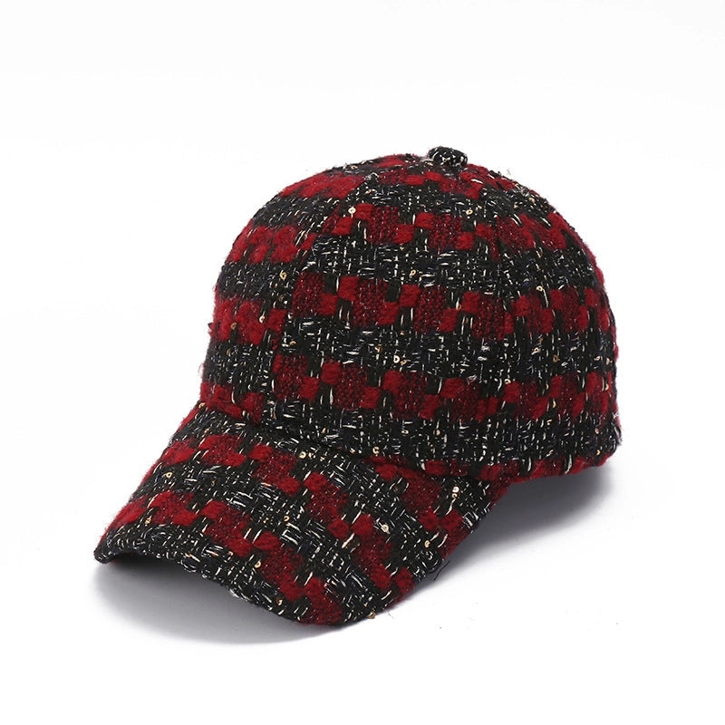 Unisex Retro Minimalist Stripe Plaid Curved Eaves Baseball Cap