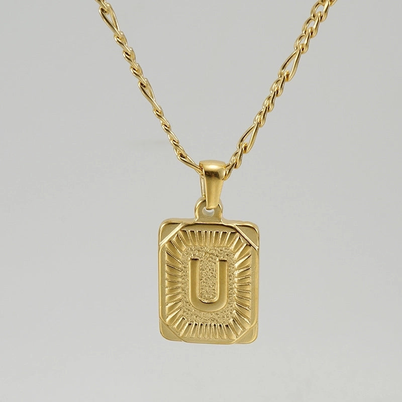 Fashion Letter Titanium Steel Plating Pendant Necklace 1 Piece