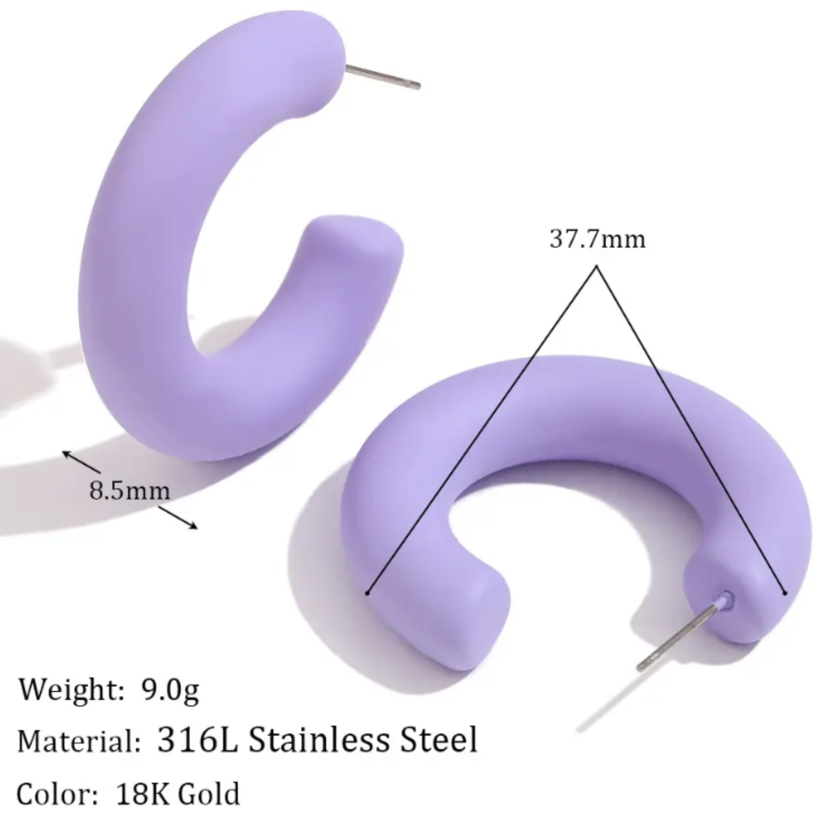 Chunky purple hoops