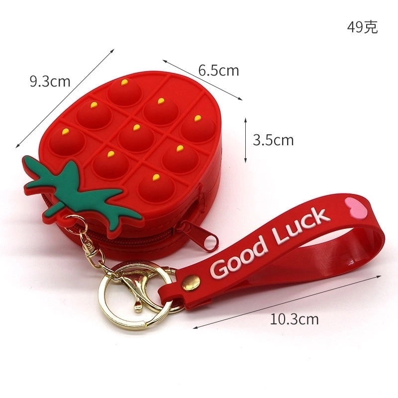 Unisex Fruit Silica Gel Zipper Coin Purses