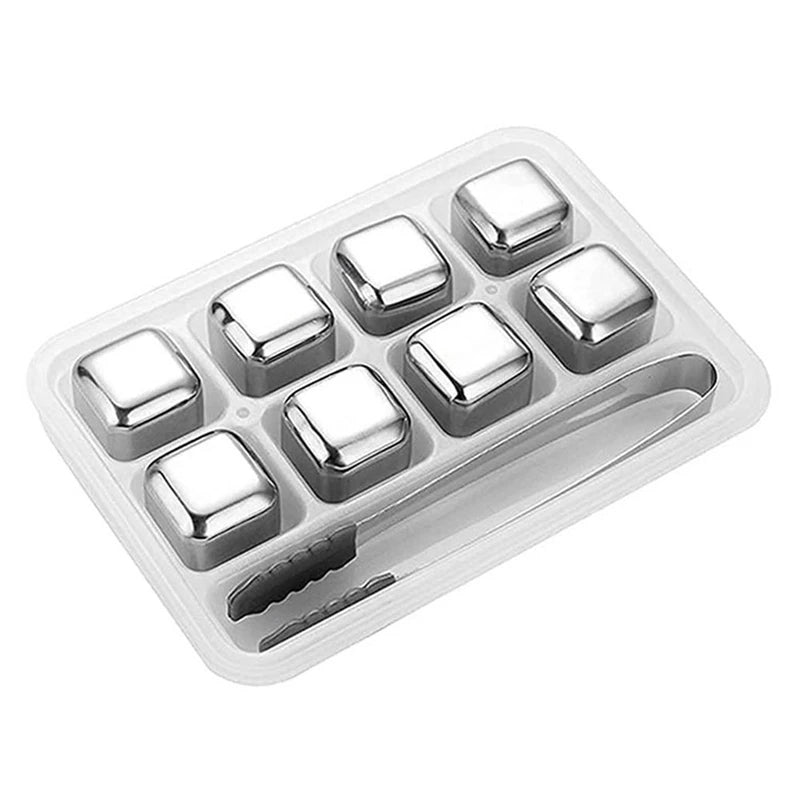 8 PIECES REUSABLE STAINLESS STEEL ICE CUBES