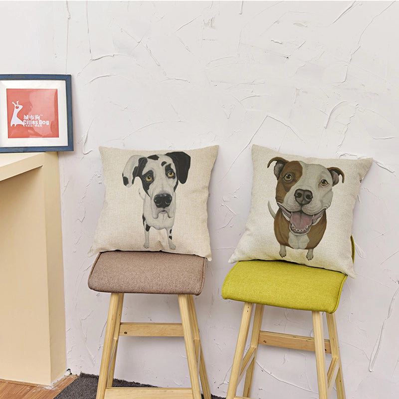 Cute Dog Polyester Pillow Cases Couch & Sofa Decor