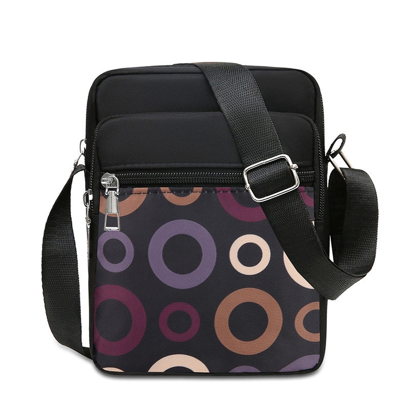 Women's Small Oxford Cloth Printing Classic Style Square Zipper Crossbody Bag Square Bag