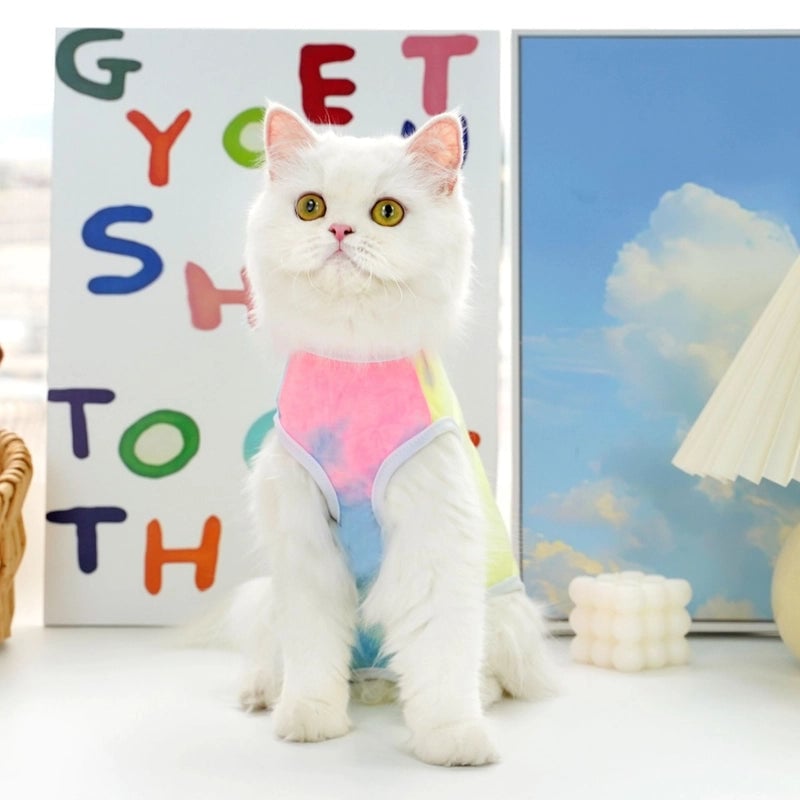 Pets Can Wear Solid Color Tie-dye Striped Sterilization Clothes For Dogs And Cats Clothes For Small And Medium-sized Dogs Postoperative Clothes