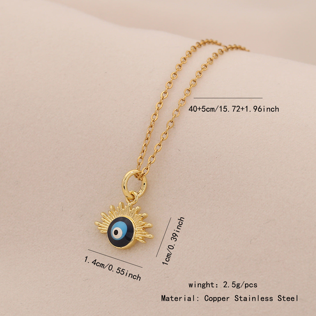 Dripping Oil Eye Pendant Necklace Personalized Stainless Steel Necklace N1516
