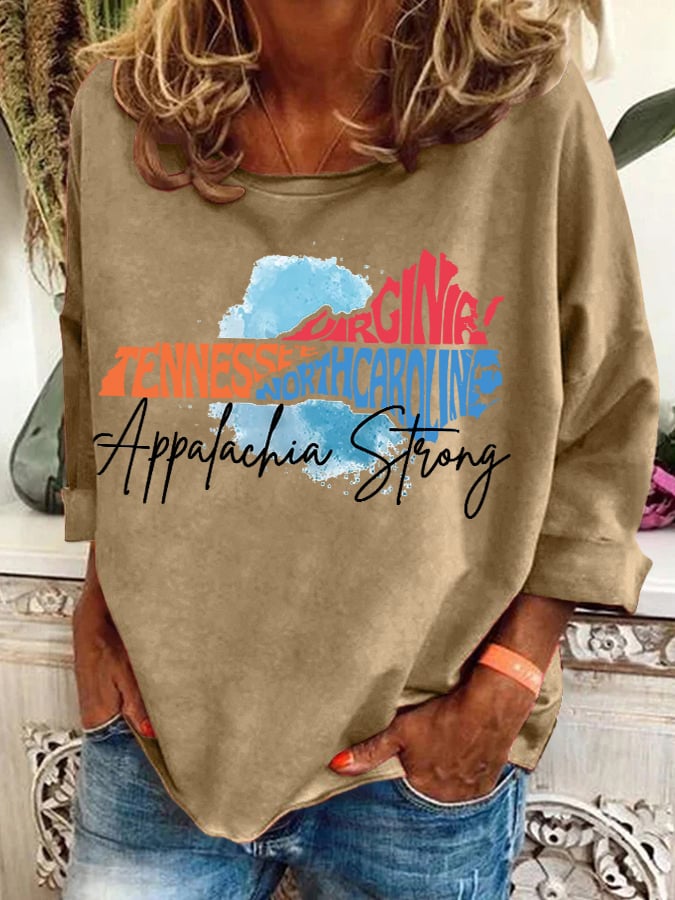 Retro Appalachia Strong Tennessee North Carolina Print Sweatshirt