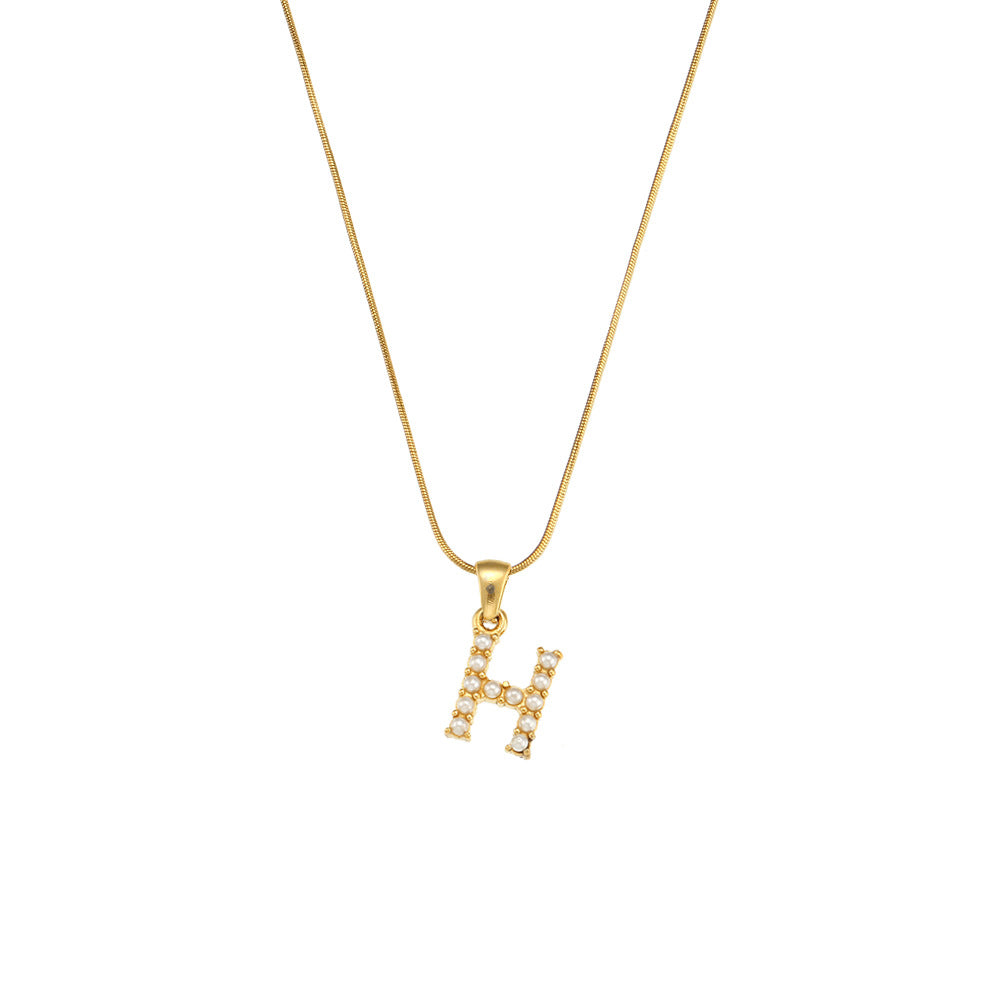 Fashion Letter Number Text Stainless Steel 18K Gold Plated Necklaces