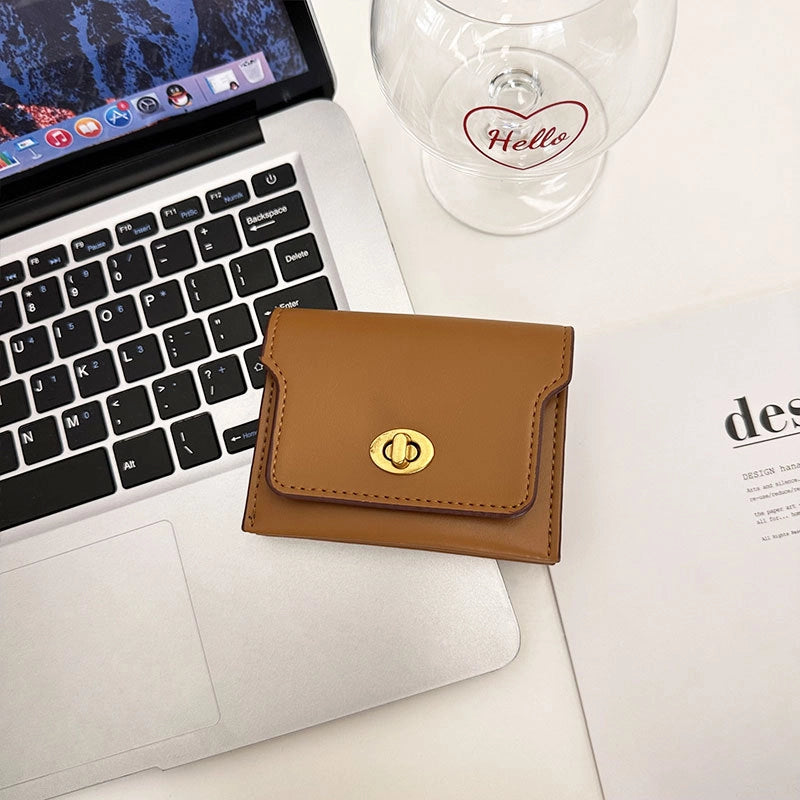 3 Pieces Women's Solid Color Pu Leather Flip Cover Wallets