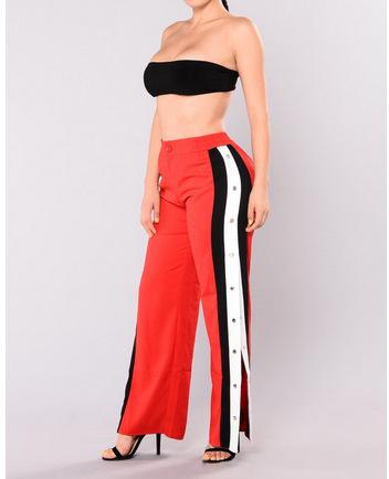 Side Stripe Buttoned Trousers