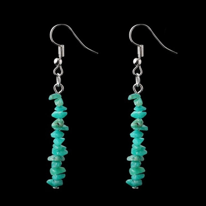 Fashion Irregular Natural Stone Handmade Drop Earrings 1 Pair