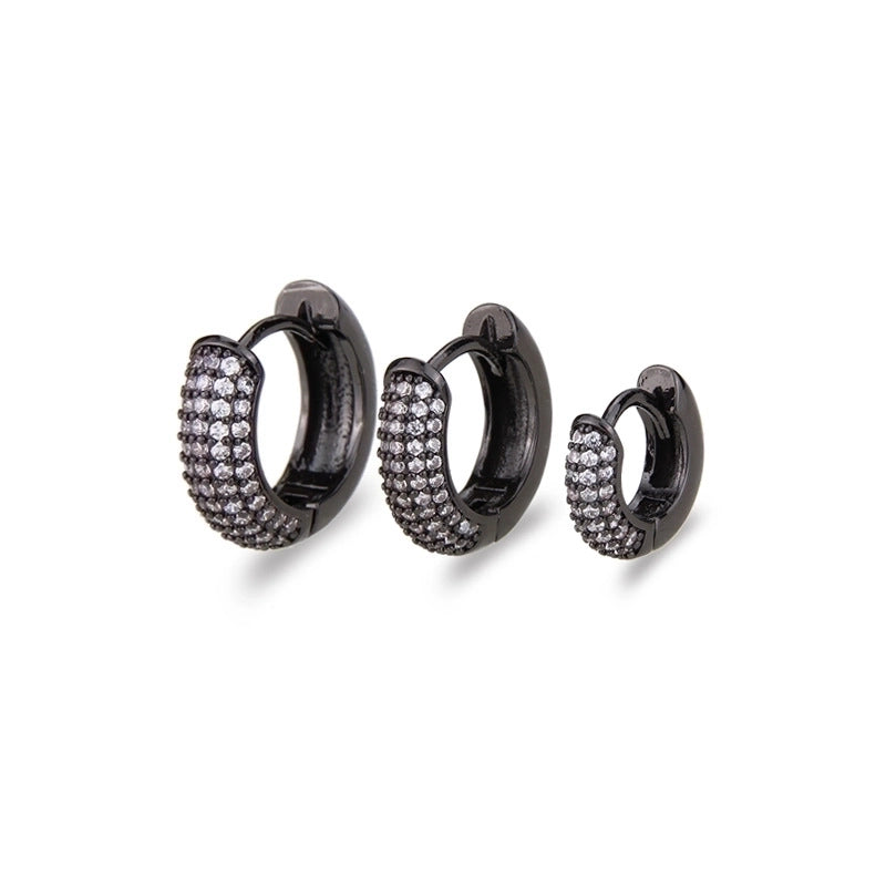Minimalist Circle Copper Zircon 18K Gold Plated Earrings