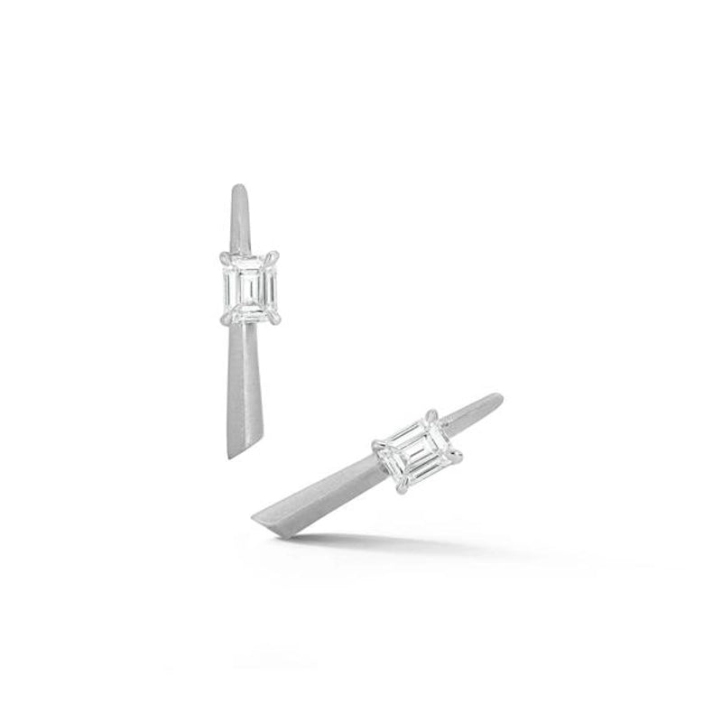 Minimalist Geometric Plating Inlay Copper Zircon Ear Studs