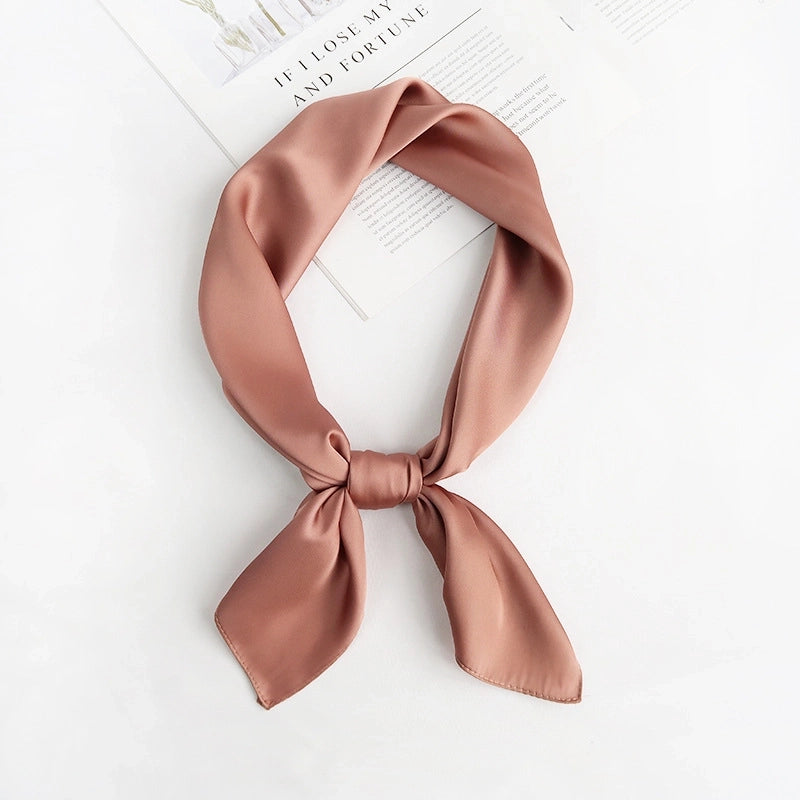 Women's Minimalist Solid Color Polyester Printing Silk Scarf